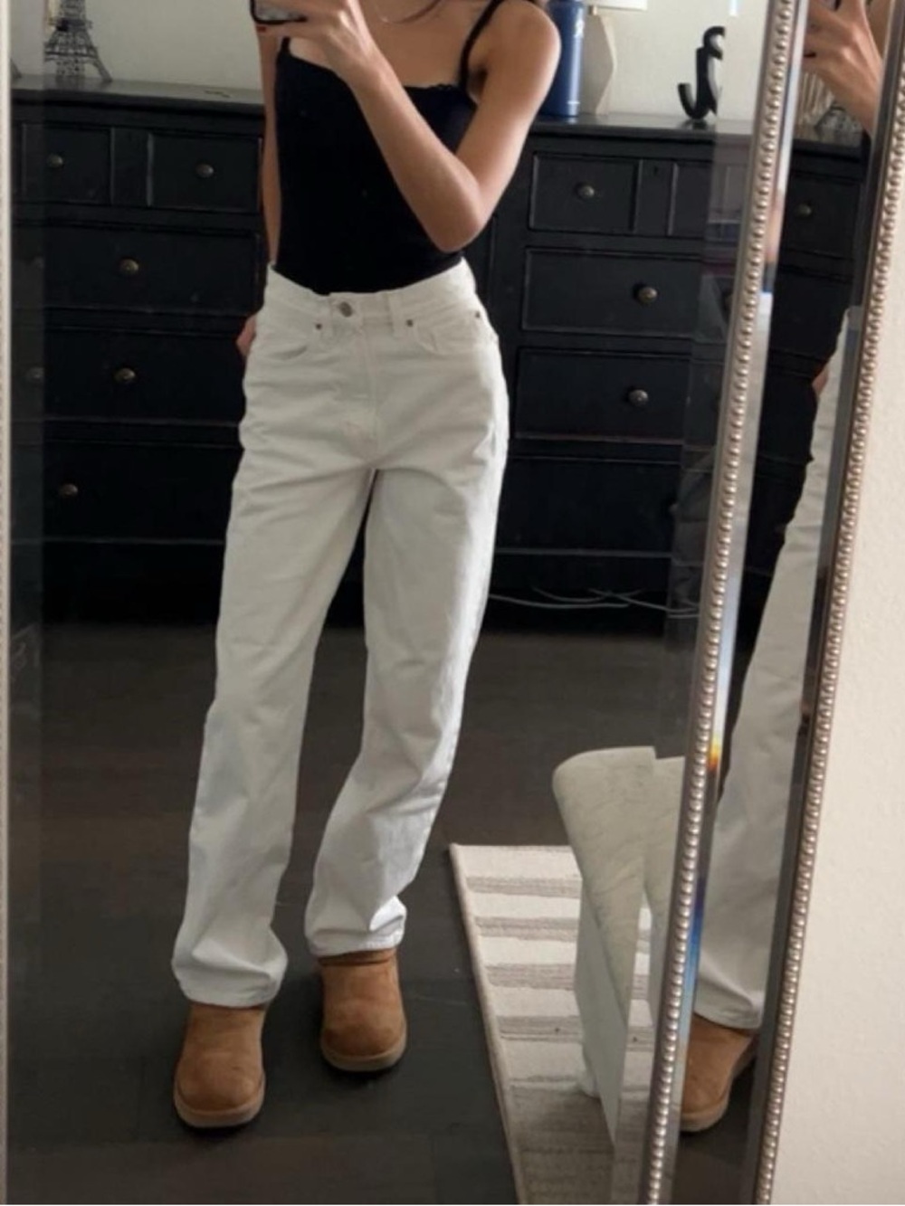 BDG Cream High-Rise Straight Jeans for Women